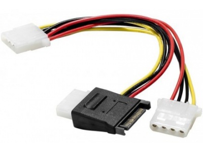 Câble en Y pour alimentation SATA vers 3 alimentations Molex