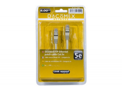 Dacomex Cordon Réseau Blindé FTP Cat 5e - 5,00 m Dacomex Cordon Réseau Blindé FTP Cat 5e - 5,00 m