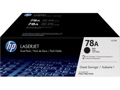 Pack de 2 cartouches d'impression noire LaserJet 78A (toner HP CE278AD)