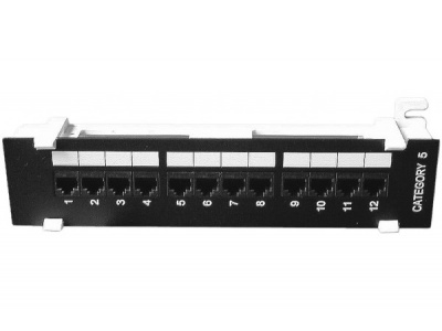 Panneau 12 ports RJ45 CAT5E equipé fixation mural