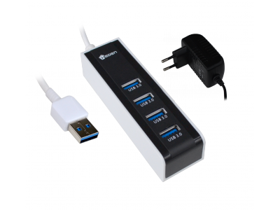 Hub USB 3.0 - 4 ports - Avec adaptateur