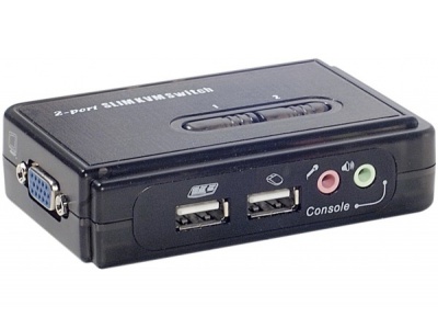 Pocket KVM  2 ports USB + AUDIO auto alimenté câble inclus