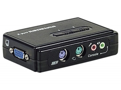 mini KVM  2 U.C. PS2 + AUDIO auto alimenté câble inclus