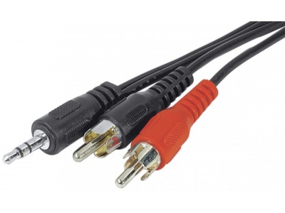 Cordon carte son jack 3.5mm sur 2xRCA M - 10M