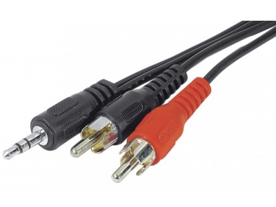 Cordon carte son jack 3.5mm sur 2xRCA M - 1,80m