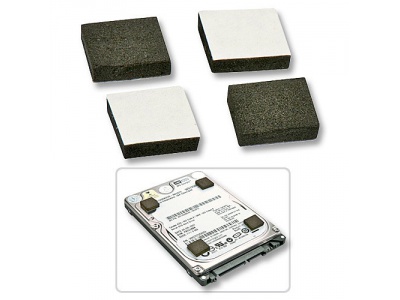 Patins mousse pour montage de disques dur 7mm / 7.5mm dans boitier 2,5" Patins mousse pour montage de disques dur 7mm / 7.5mm dans boitier 2,5"