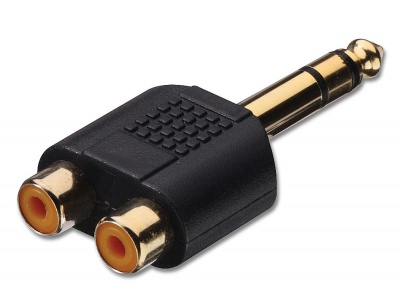 Adaptateur stéréo, 2 x RCA - Jack 6,3mm