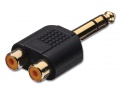 Adaptateur st&eacute;r&eacute;o, 2 x RCA - Jack 6,3mm