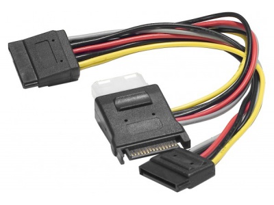 Cable en Y alimentation SATA vers 1 alim Molex + 2 alim SATA