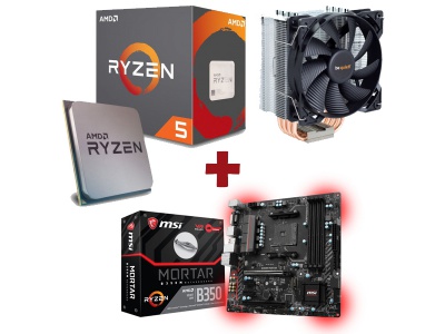 Kit Evolution AMD Ryzen 5 1600X + MSI B350M MORTAR + BE QUIET PURE ROCK Kit Evolution AMD Ryzen 5 1600X + MSI B350M MORTAR + BE QUIET PURE ROCK