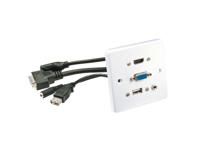 Prise murale VGA/HDMI/USB/Jack 3,5mm Stéréo