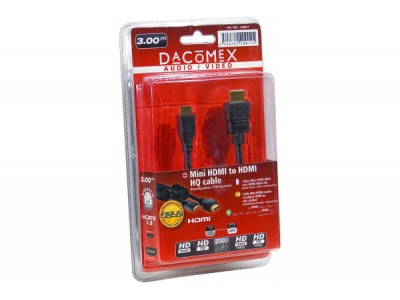 Dacomex Cordon Mini HDMI Mâle vers HDMI Mâle HQ - 3,00 m