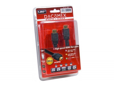 Dacomex Cordon HDMI Plat A/A Mâle/Mâle - 1,80 m