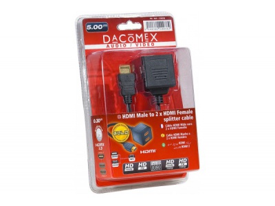 Dacomex Cordon HDMI Mâle vers 2 HDMI Femelle 0,30 m