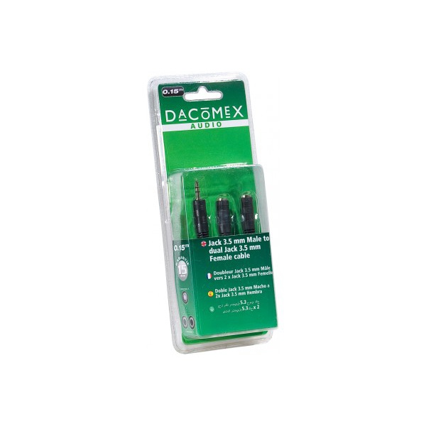 Dacomex Doubleur Jack 3.5 mm vers 2 x Jack 3.5 mm Femelle - Atlanpolis