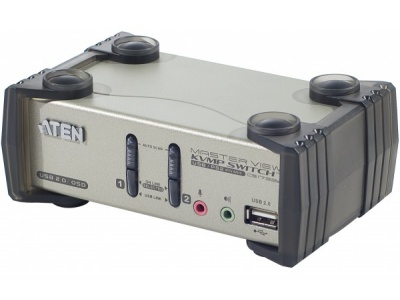 Aten kvm 2 ports usb + audio avec 2 ports hub et osd