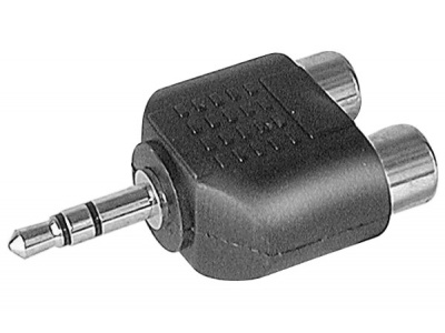 ADAPTATEUR JACK 3.5 / 2 RCA, STEREO, F / M, NOIR, 15CM