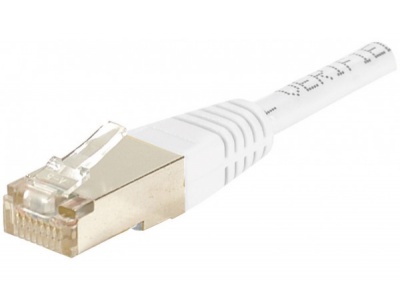 Cordon patch rj 45 sstp CAT 6 blanc - 0,30 m