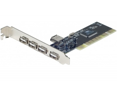 Carte PCI port USB supplémentaire - 4+1ports USB 2.0