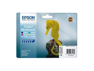 Cartouche d'impression jet d'encre 6 couleurs T0487 (Epson C13T04874010) Cartouche d'impression jet d'encre 6 couleurs T0487 (Epson C13T04874010)