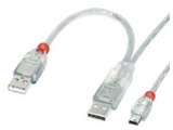 Cordon USB 2.0 type 2 x A Male / Mini USB type B Male - 0.50 m